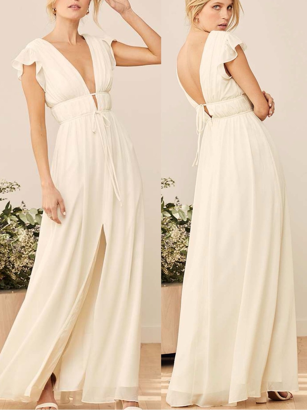 Lulus | I'm All Yours Cream Ruffled Maxi Dress